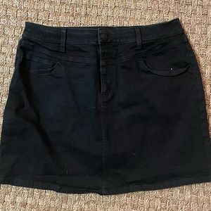 black jean mini skirt